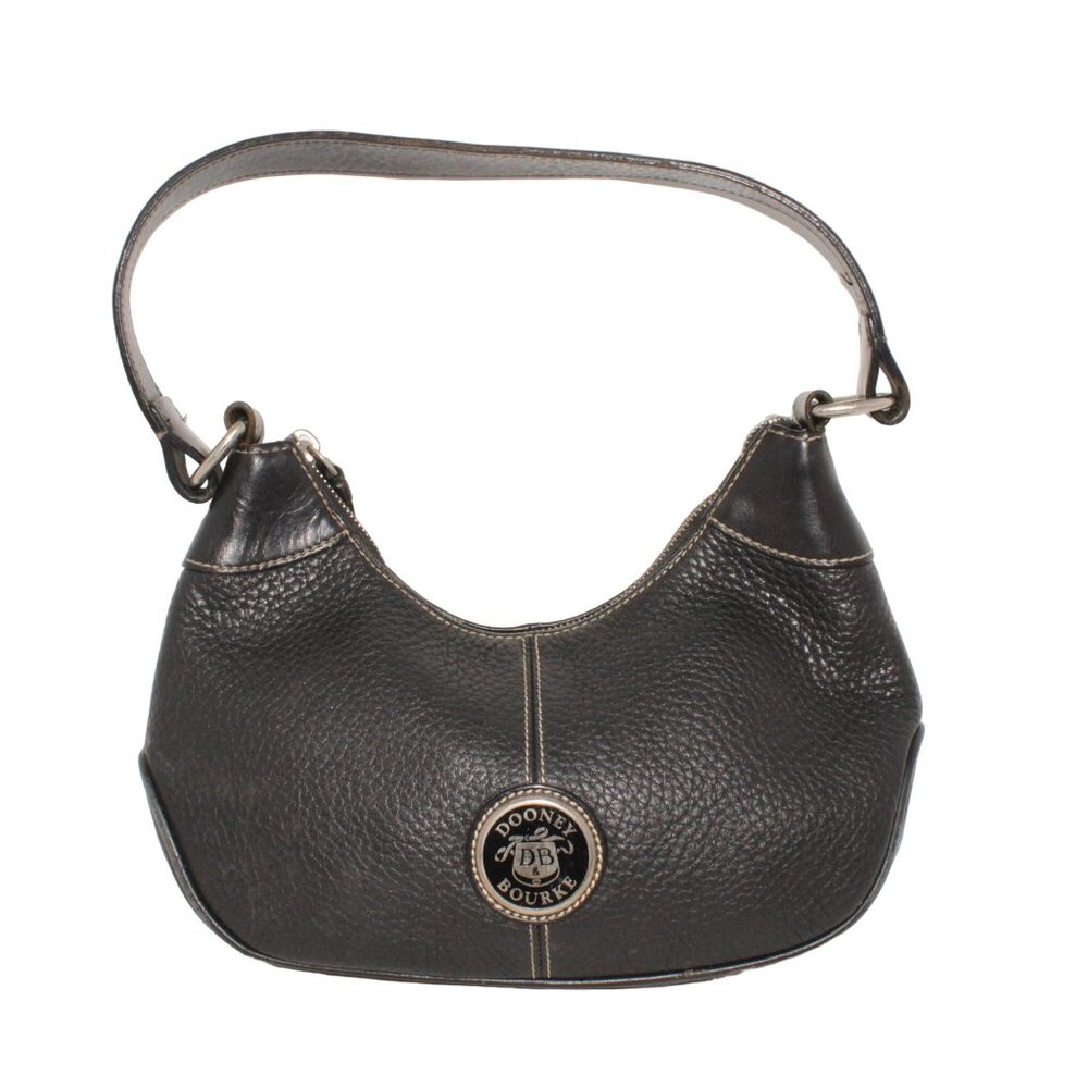 Dooney & Bourke Black Classic Daily Leather Hobo Bag Shoulder Purse Lined Zipper